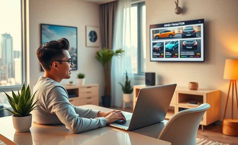 Image illustrant le financement en ligne de véhicules d'occasion