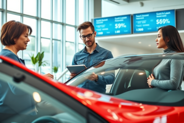 Image illustrant le processus d'achat d'une voiture neuve grâce à une analyse digitale instantanée.