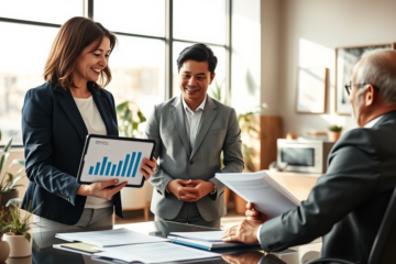 Un homme souriant examinant des options de prêts personnels avec Coast Capital Savings.