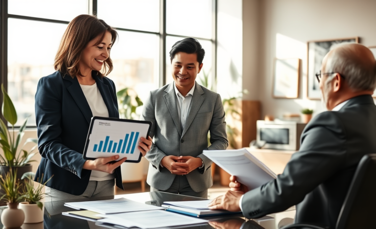 Un homme souriant examinant des options de prêts personnels avec Coast Capital Savings.